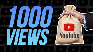 How much AdSense pay for 1,000 views on YouTube?